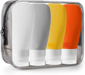 INSFIT Portable Travel Bottles, TSA Approved Leak Proof Containers for Toiletries, BPA Free Refillable Accessories for Shampoo, Body Wash, Liquids (4 Pack)