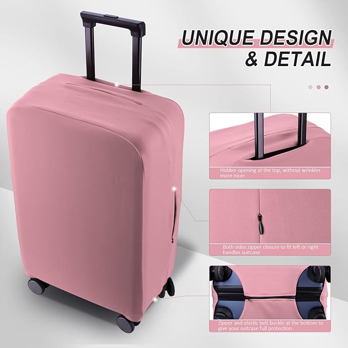 Travel Luggage Cover - Scratch-Resistant Fit 19-31 Inch, Pink (S(19-21 inch))