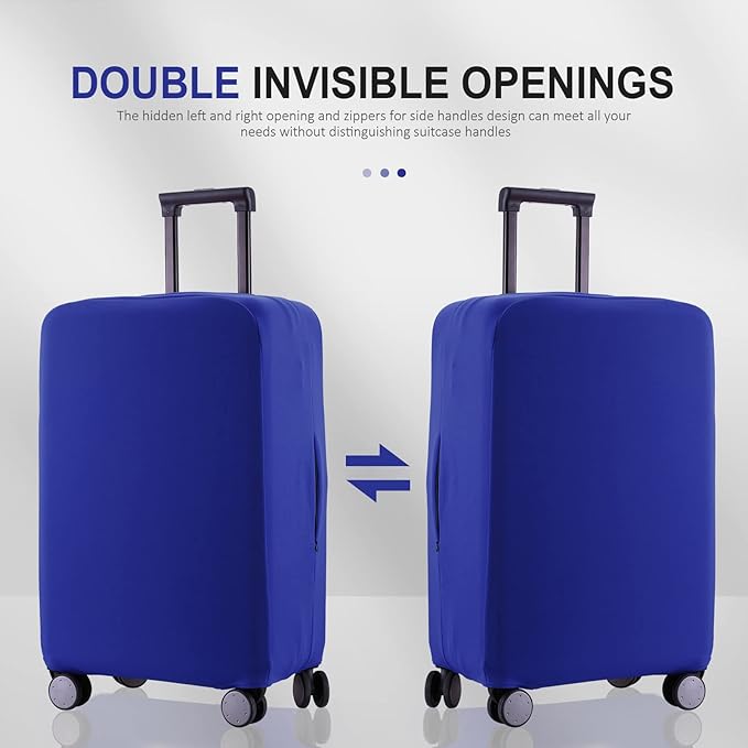 Travel Luggage Cover Suitcase Protector Scratch-Resistant Fit 19-31 Inch Suitcase, Not Included Suitcase (Blue, 2XL(30-31 inch))
