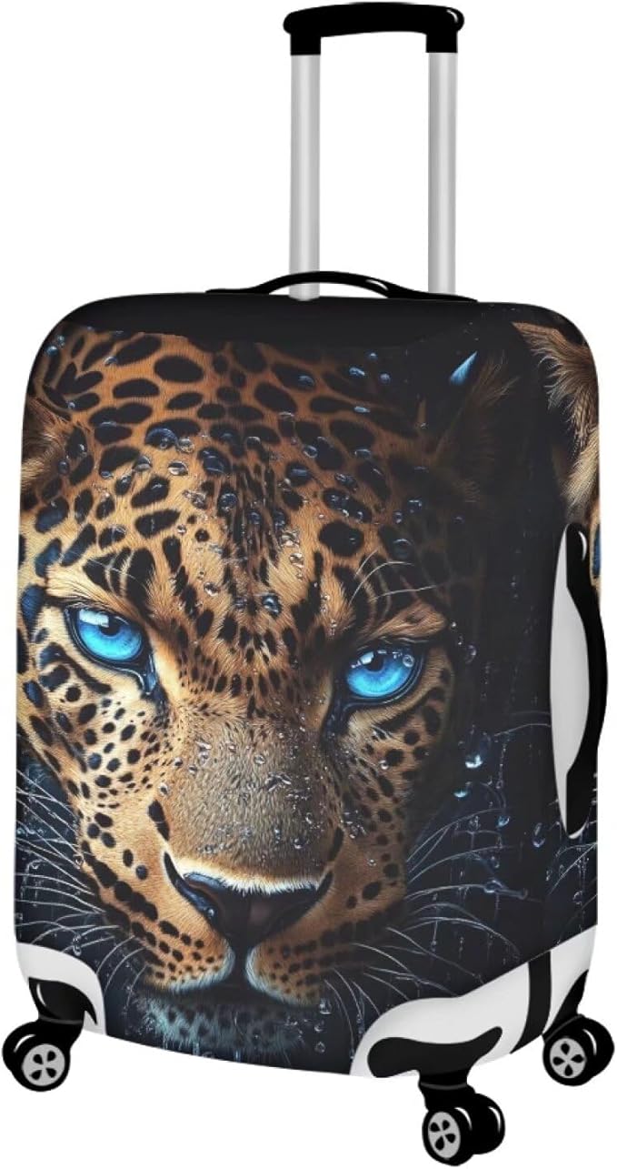 Cool Laopard Luggage Cover Universal Fit 30-32 Inch Luggage with Zipper Anti-Slip Elastic Spandex Luggage Covers Protector Scratch Resistant Travel Suitcase Cover Washable Baggage Cover