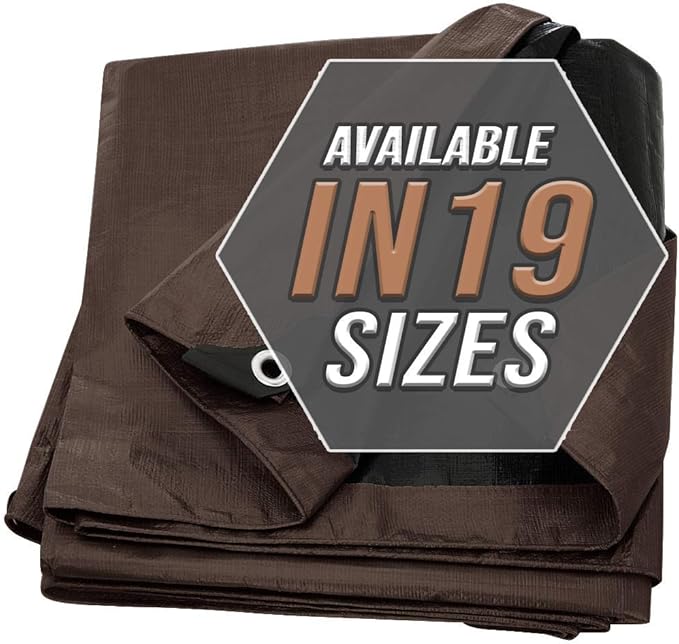 Large Waterproof Tarp - Heavy Duty 10 Mil Thick Poly Tarpaulin Ideal for Canopy Tents, Boats, RV or Pool Covers - Multipurpose Protective Tarps with Grommets for Indoor, Outdoor Use | 12' x 12' 2 Pack