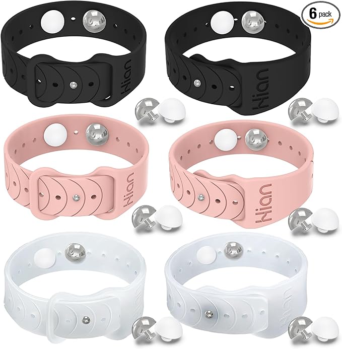 Motion Sickness Bracelets Sea Sickness Wristbands for Motion Sickness / Morning Sickness /Pregnancy Nausea Anti Nausea Bands Acupressure Wristband Motion Sickness Bands(3Pairs-Black+Pink+Transparent)