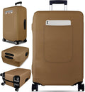 Slohif Luggage Cover for Suitcase Tsa Approved Protector - Luggage Sleeve Suit Case Cover Travel Stretch Large Baggage Case Protective Washable Fit 22-24 Inch Brown