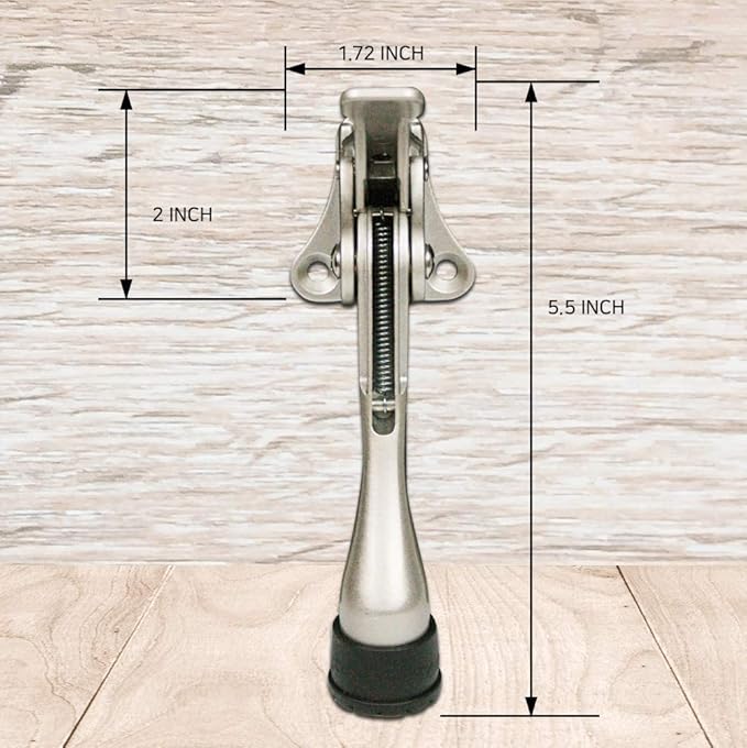 Door Stopper, One-Touch semi-Automatic Metal Door Stopper, with Non-Slip Rubber Tip for Wood, Concrete, Tiled, and Carpeted Floors (4inch x 20pack, Dark Grey)
