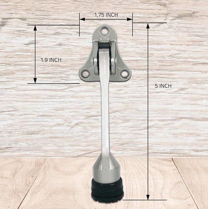 Door Stopper, Kick Down Door Stops for Heavy Doors, with Rubber Tip and Spring Lever, Adjustable, Easy to Set Down and Release, 4-Inch, for Wide Doors (4inch x 2pack, Dark Grey)