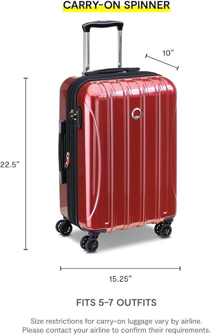 DELSEY PARIS Helium Aero Hardside Expandable Luggage with Spinner Wheels, Metallic Green, Carry-On 21 Inch