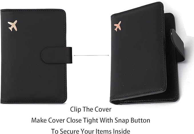 Melsbrinna Premium Leather Passport Holder Covers Case, Waterproof Rfid Blocking Travel Wallet Passport Holder with Pen Holder, Cute Passport Book for Women/Men