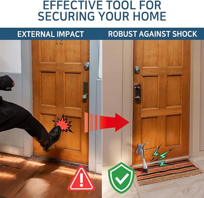 One Touch Kickdown Door Stopper, Door Holder, Heavy Duty Door Stops, Bottom of Door, Height-Adjustable Rubber Tips by HASHI (Antique Bronze 6 inch x 1pack)