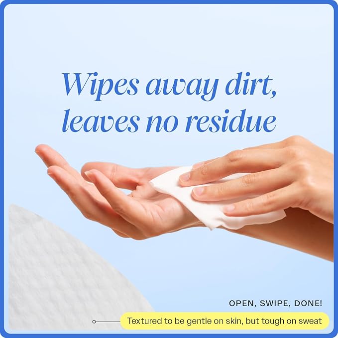 On-the-Go Body Cleansing Cloths - 50 CT Large, Biodegradable Wipes for Instant Freshness - Perfect for Travel, Post-Workout, and Quick Clean-Ups