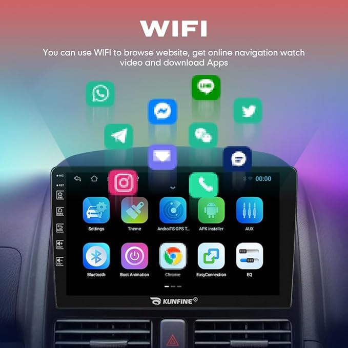 Kunfine Car CarPlay Android Auto Navigation Stereo GPS Radio Reverse Camera Display 9" IPS Touchscreen Headunit Tablet Pad Media Player for Subaru Forester 2007-2013, if Applicable Quad Core 2G+32G