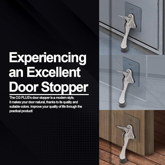 One-Touch Doorstop Adhesive Bracket (Satin Nickel, 4inch x 2pack)
