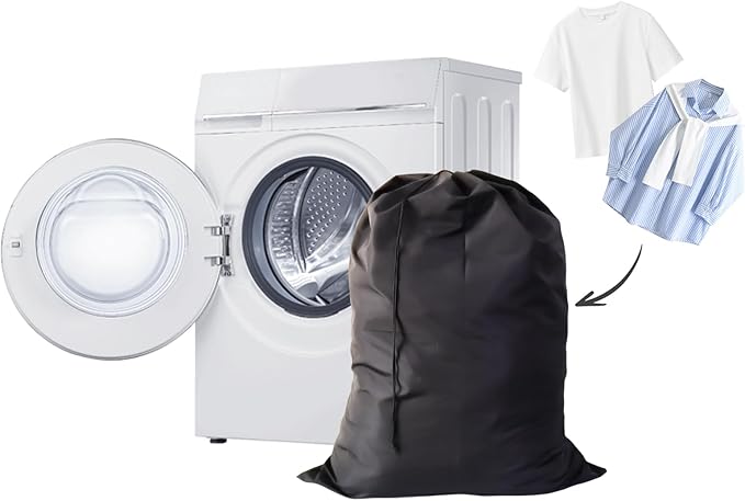 Extra Large Laundry Bag 6 Pack, Travel Laundry Bags with Drawstring Closure, 30"x40", for college, dorm and apartment dwellers (6Pcs Black)