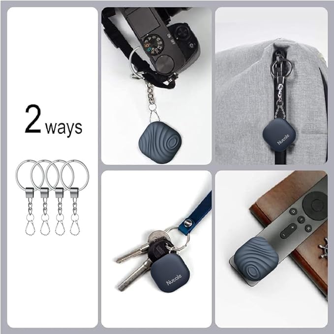 Findhting Key Finder Tag - Bluetooth Tracker Item Locator with Key Chain - Both iOS and Android Compatible for Keys Pet Wallets or Backpacks and Tablets (Blue)