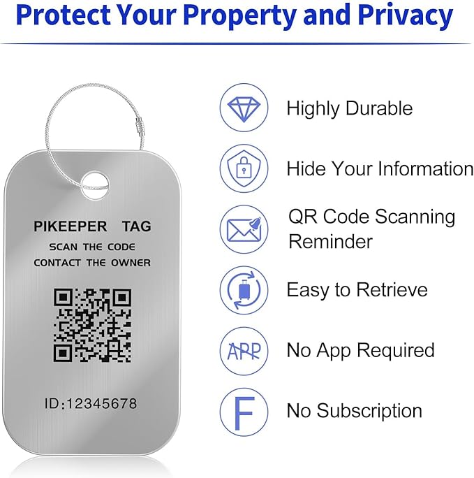 Smart QR Code Luggage Tags - Show Location When Scanned, Customizable Info with Privacy Protection, 4-Pack Waterproof & Durable Travel Labels for Suitcases, Backpacks & More
