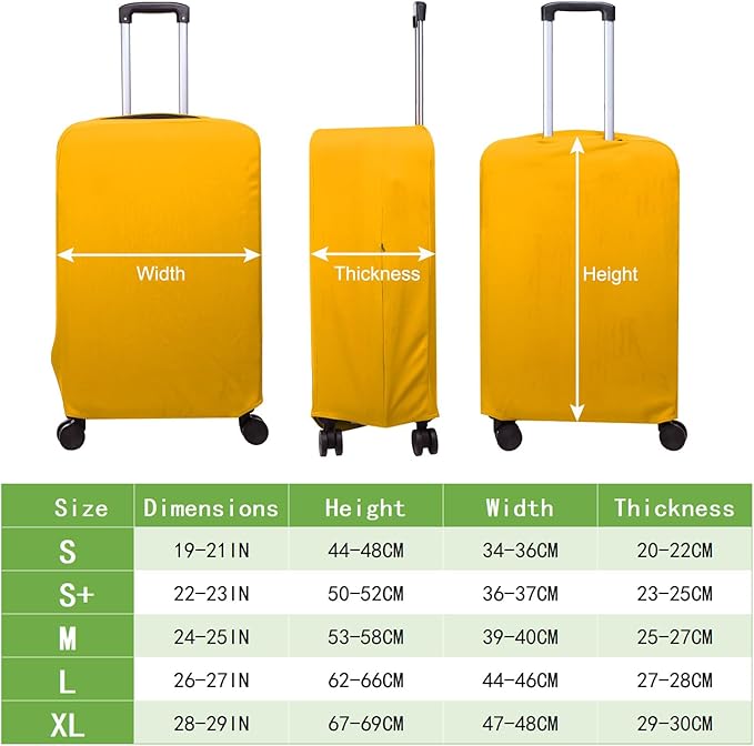 PATIKIL Luggage Cover, Suitcases Covers Elastic Carry on Cover Protector Washable Scratch-Resistant Fits 26-27 Inch Luggage for Travel Business Trips, Yellow