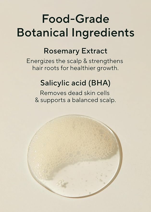 AROMATICA Rosemary Scalp Scaling Shampoo - Korean Hair Care with Thinning Hair Loss Natural Rosemary Essential Oil for Women - Vegan Hair Growth - Free from Sulfate, Silicone, and Paraben (13.53 oz)