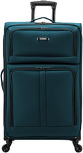 U.S. Traveler Anzio Softside Expandable Spinner Luggage, Teal, Checked-Large 30-Inch