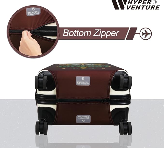 HYPER VENTURE Washable Luggage Cover - Fashion Suitcase Protector Fits 18-22 Inch Luggage (Eagle Glory, S)