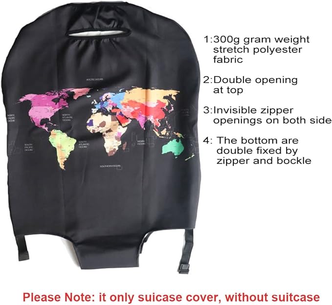 MosaiRudo Thicker Luggage Cover Elastic Suitcase Cover Protector Fits 18-32 Inch Suitcase Travel Accessories (TKM0098, XL)