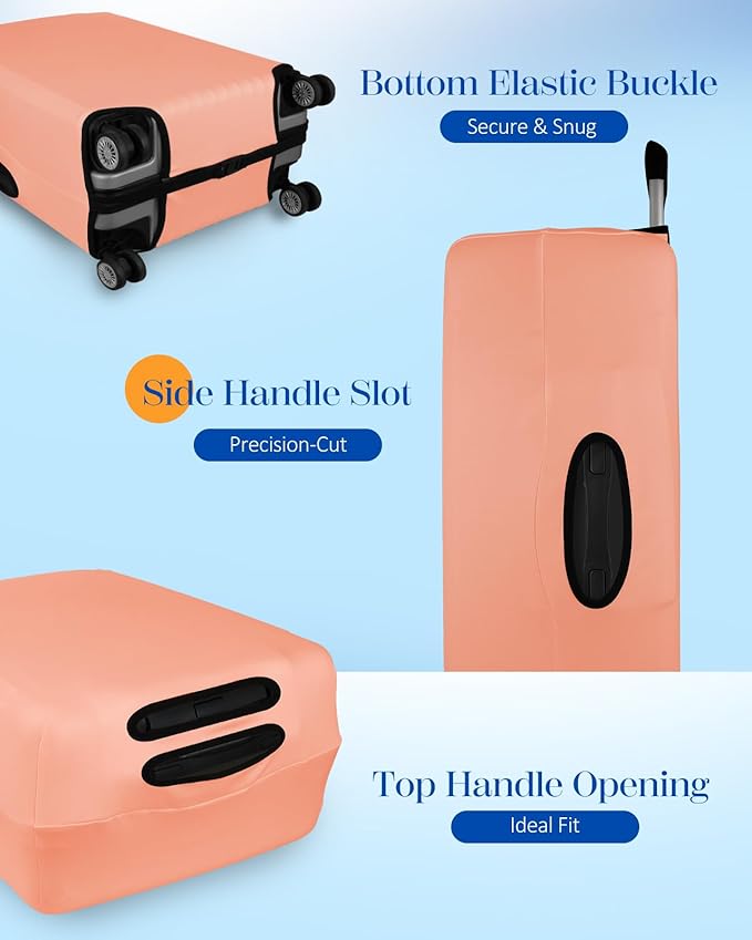 Slohif Luggage Cover for Suitcase Tsa Approved Protector - Luggage Sleeve Suit Case Cover Travel Stretch Large Baggage Case Protective Washable Fit 29-30 Inch Rose