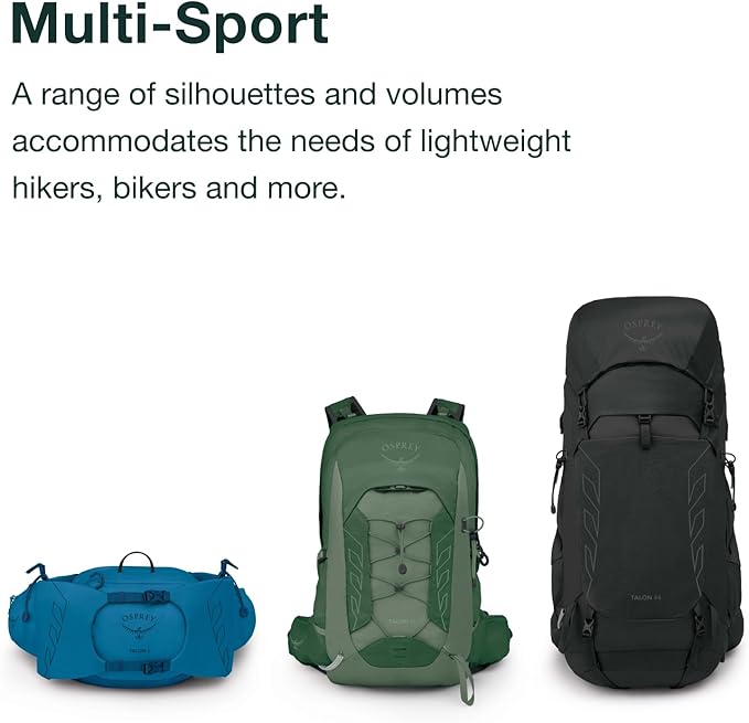Osprey Talon 33L Men's Lightweight Hiking Backpack with Hipbelt, Black/Coal Grey