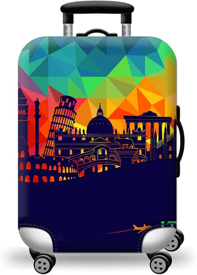 WUJIAONIAO Travel Luggage Cover Baggage Suitcase Cover Protector Skins 18-32 Inch (City, S (for 18-20 inch luggage))