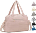 Travel Duffle Bag,Puffer Carry On Duffel Bag with Laptop Compartment Waterproof Overnight Weekender Bags for Women Large Hospital Tote Bags for Labor and Delivery (Medium,Pink)