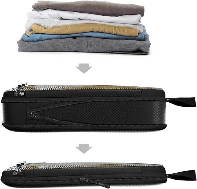 Dot&Dot 4pc Medium Compression Packing Cubes for Travel - Luggage Packing Organizers - Travel Packing Cubes for Suitcases