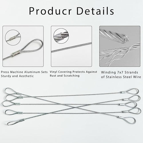 10 Pack Luggage Lock Safety Cable, Stainless Steel Cable with Loops, Stainless Steel Safety Cable, Safety Cable Lock, Braided Steel Coated Safety Cable Luggage Lock 2mm Thickness 12 inch Length