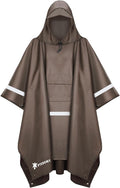 PTEROMY Hooded Rain Poncho for Adult with Pocket, Waterproof Lightweight Unisex Raincoat for Hiking Camping Emergency