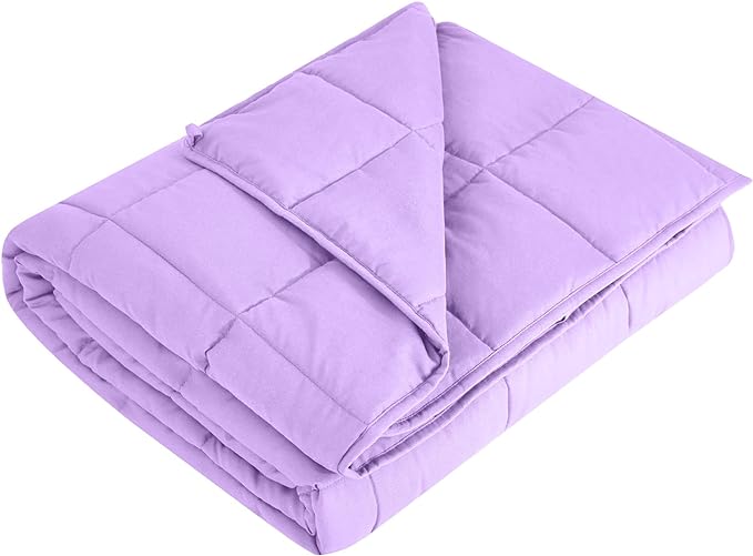 L'AGRATY Weighted Blanket - 60"x80", 20lbs Cooling Breathable Heavy Blanket with Glass Beads for Adult All-Season