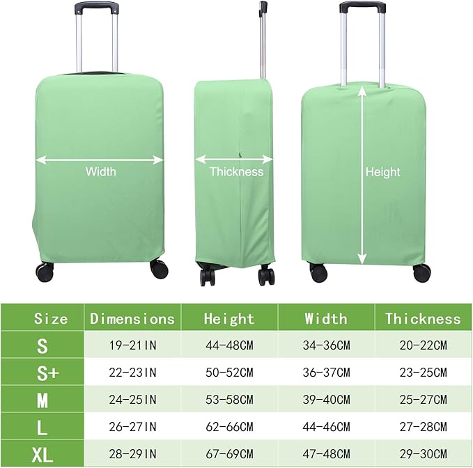 PATIKIL Luggage Cover, Suitcases Covers Elastic Carry on Cover Protector Washable Scratch-Resistant Fits 22-23 Inch Luggage for Travel Business Trips, Light Green