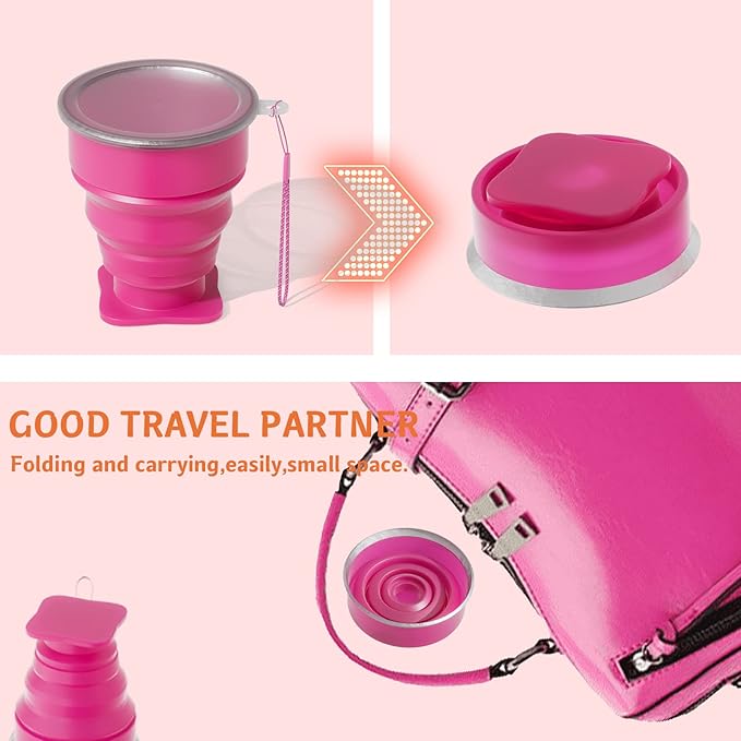 Collapsible Cup - Silicone Foldable Cup-Expandable Folding Drinking Reusable Portable Mugs Cups For Travel, Camping, Hiking, Survival, Car, Picnic, Beach, Holiday Vacation, Outdoor Sports Green