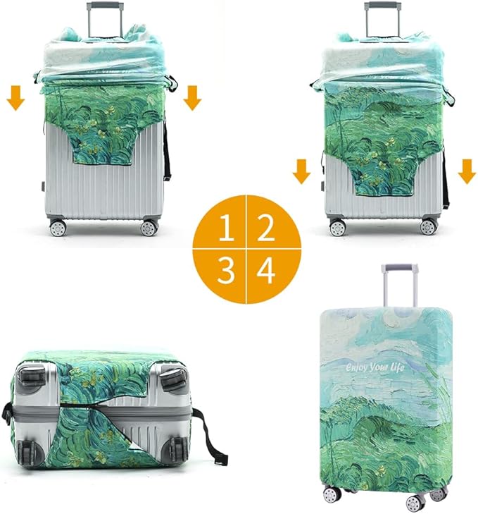 Travelkin Luggage Covers For Suitcase Tsa Approved,Suitcase Cover Protector Fit 18-32 Inch Luggage (Spring, XL)