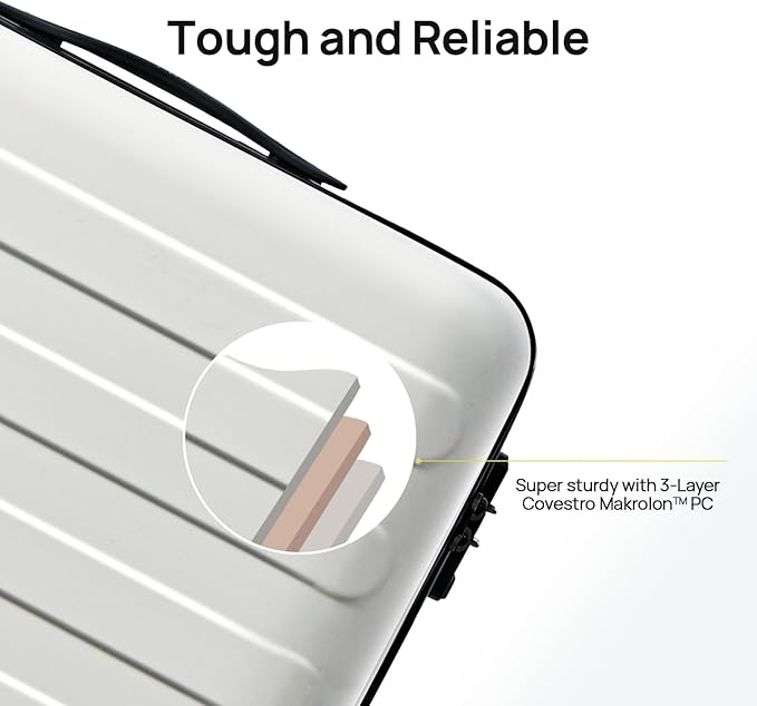 Carry on Luggage 22 X 14 X 9 Airline Approved, 20 Inch Luggage for 3-5 Days Travel, Double Spinner Wheels, 100% Hardshell PC, TSA Lock (05-Lily White (Basic), Carry-On 20-Inch)