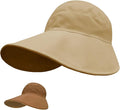 Sun Hats for Womens Wide Brim UV Protection Fishing Hats Packable Reversible Hollow Top Hat with Ponytail Beach Travel Hats