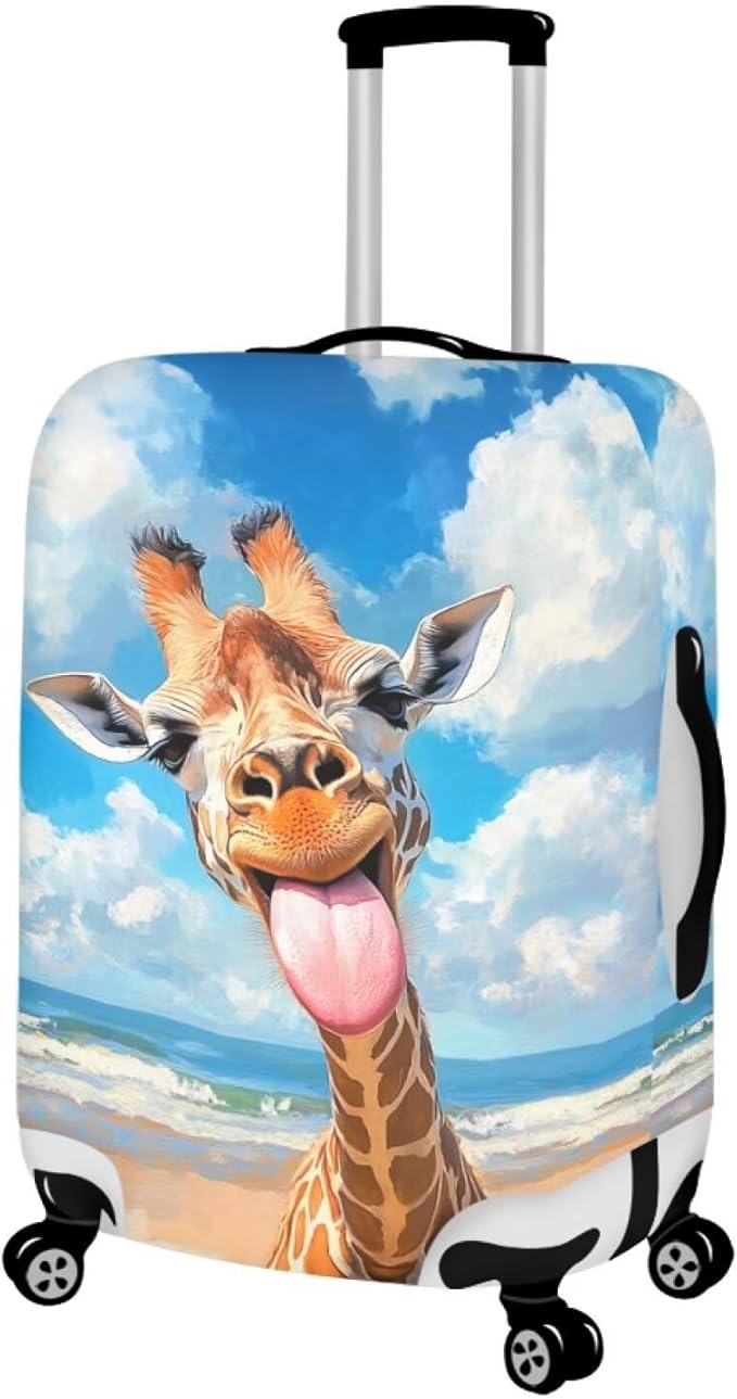 Giraffe Luggage Covers for Suitcase Universal Travel Luggage Cover Suitcase Protector Fits 30-32 Inch (Size XL) Anti-Scratch Suitcase Covers Travel Essential Funny Animal Baggage Cover
