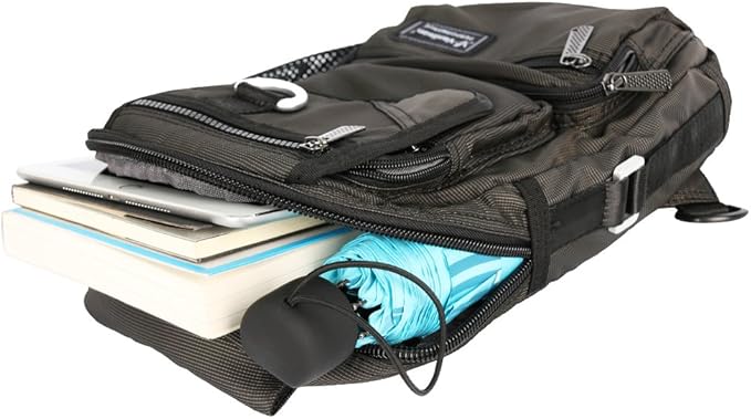 Sling Bag Chest Shoulder Backpack Crossbody Multipurpose Daypack For Men Women Black