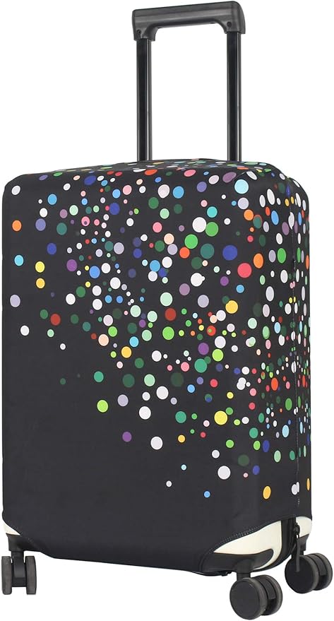 HYPER VENTURE Washable Luggage Cover - Fashion Suitcase Protector Fits 18-22 Inch Luggage (Color Dots, S)
