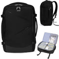 ECOHUB 30L Carry on Travel Backpack for Men Women 18x14x8, 17 inch Expandable Airlines Personal Item Bag Water Resistant Laptop Backpack Flight Approved with USB Slot & Wet Pocket, Black