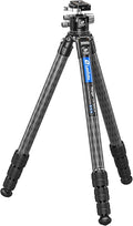 Leofoto Professional Camera Tripod, 62" Compact Carbon Fiber Tripod for DSLR Video Camcorder, 4 Leg Sections, 360° Ball Head, Max Load 25KG/55Lb (LS-364CX+LH-40LR)
