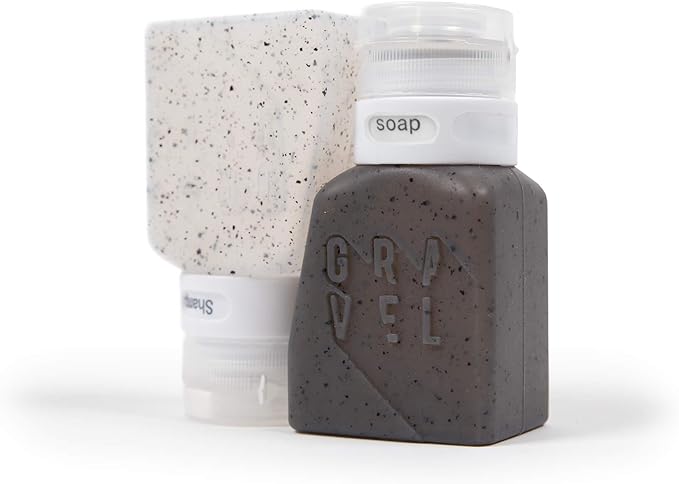 Gravel TSA Approved Travel Bottles – Leakproof, BPA-Free, Compact Toiletry Containers (4-Pack, 3oz)