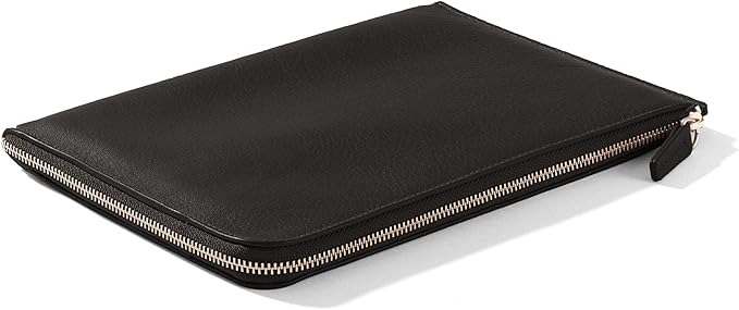 Leatherology RFID Black Onyx Slim Zip Travel Wallet - Compact and lightweight, Versatile storage, Zip closure