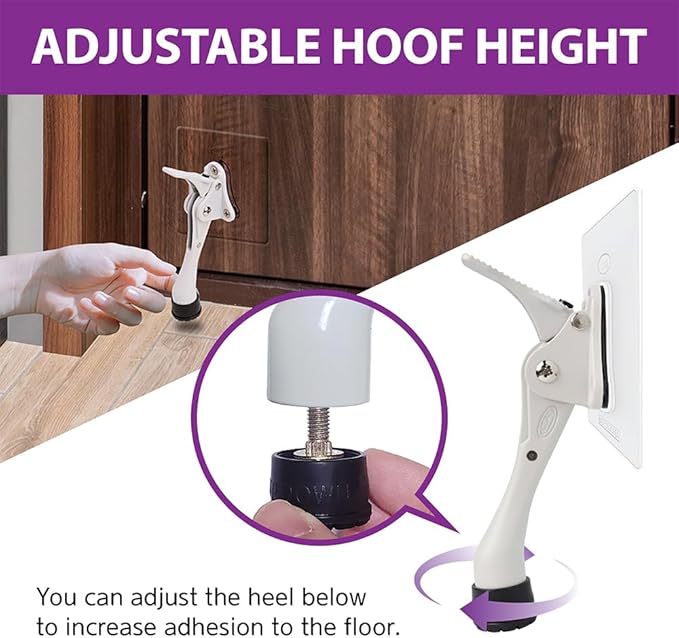Door Stopper with Adhesive Bracket Stickers, No Drilling or Tools Needed, Available for All Doors, Door Holder, Heavy Door Stop, KickDown Door Stoppers by HASHI (Satin Nickel/Bracket 2pack)
