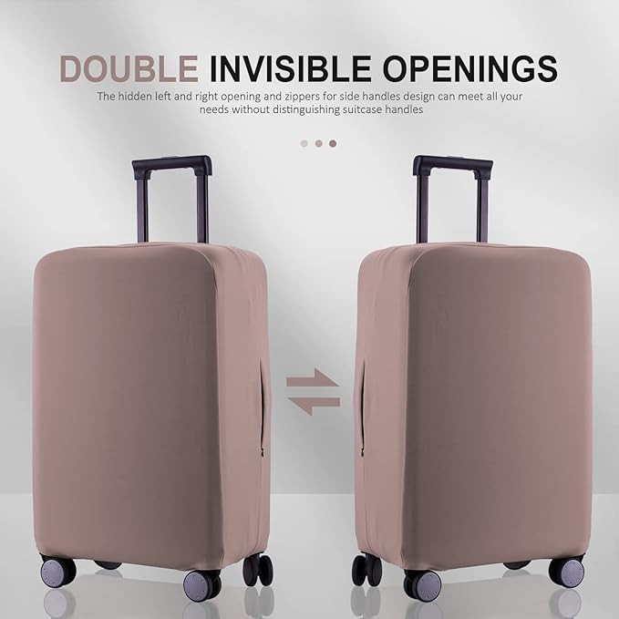 Travel Luggage Cover Suitcase Protector Scratch-Resistant Fit 19-31 Inch Suitcase, Not Included Suitcase (Khaki, M(24-25 inch))
