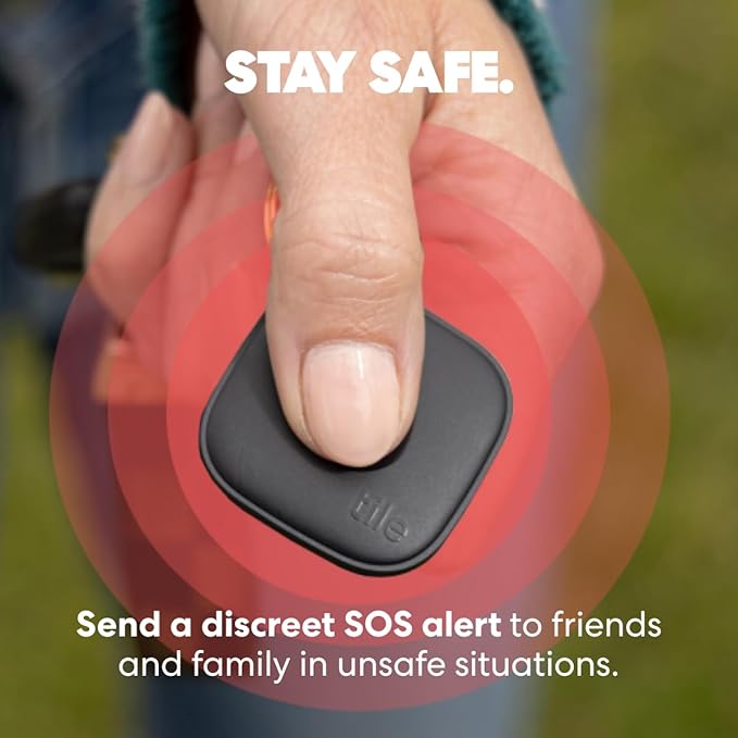 Tile by Life360 Mate - Bluetooth Tracker, Keys Finder and Item Locator for Keys, Bags and More. Phone Finder. Both iOS and Android Compatible. 4-Pack (Black)