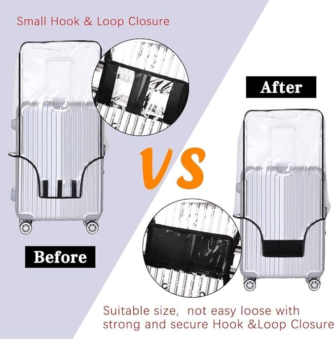 3 PCS PVC Luggage Protector Covers for TSA Approved 20/24/28 Inch Clear Suitcase Cover Protector Transparent Luggage Protective Cover Set