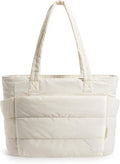 BAGSMART Tote Bag for Women, Lightweight Puffy Tote Bag with Compartments Shoulder Bag Handbag for Travel, Work, Gym,