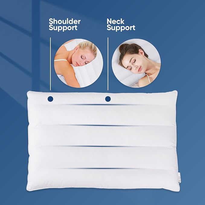 MINUPWELL 2 Packs Ultra Flat Pillows for Sleeping Thin, 7D High Support 2.5 inch Height Ultra Thin Pillows,Slim Bed Pillows for Stomach Sleeper,Queen Size -18x30 in
