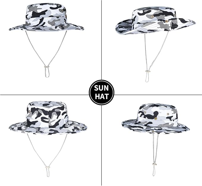 Sun Hats for Men Women Boonie Hat Foldable Fishing Hat UPF 50+ Bucket Hat for Fishing Hiking Garden Safari Beach